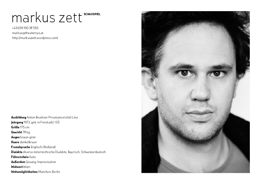 markus zett | setcard 2011